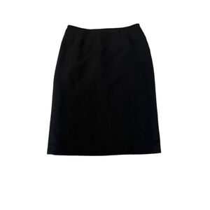 JONES NEW YORK Black High Rise Knee Length Back Slit Dressy Skirt 6